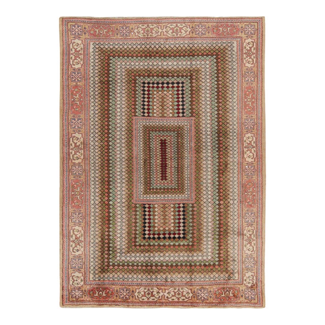 1960s Vintage Zeki Müren Rug in Polychromatic Geometric Patterns by Rug & Kilim For Sale