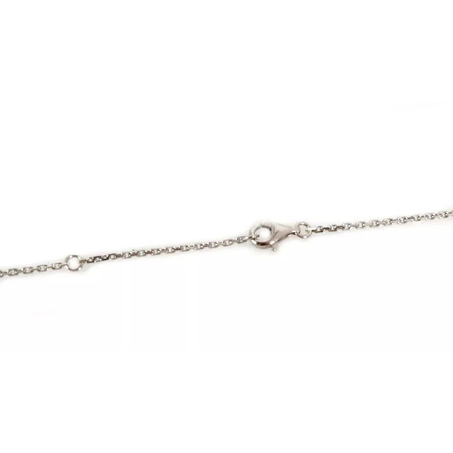 Contemporary Chanel Camellia White Agate Diamond 18k White Gold Lariat Necklace For Sale - Image 3 of 10