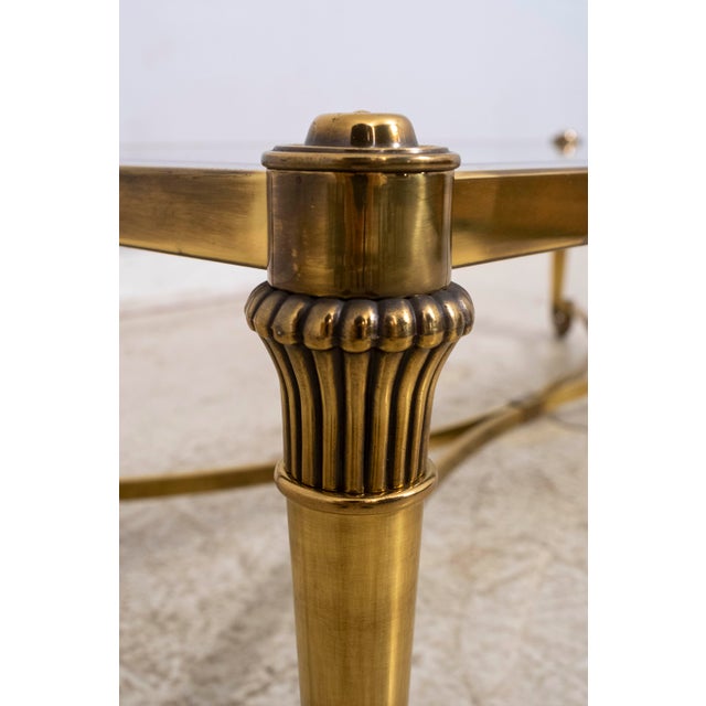 Glass Mid Century Modern Brass & Glass Coffee Table For Sale - Image 7 of 10