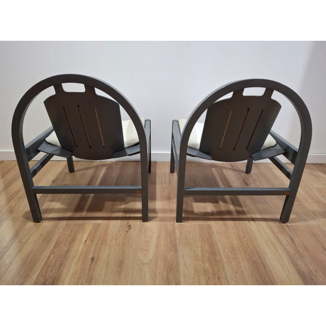 Black French Armchairs from Baumann, 1980s, Set of 2 For Sale - Image 8 of 14