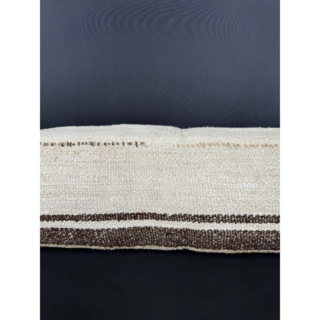 Contemporary Turkish Hemp Pillow Cushion Natural Beige Brown Cushion Cover 12"x46" For Sale - Image 3 of 4
