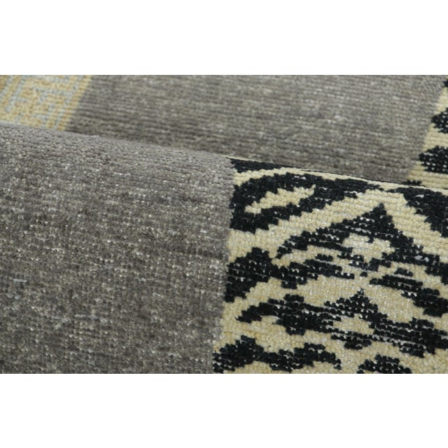 Rug & Kilim’s Distressed Tiger Runner Rug in Gray With Beige and Black Pictorial For Sale In New York - Image 6 of 8