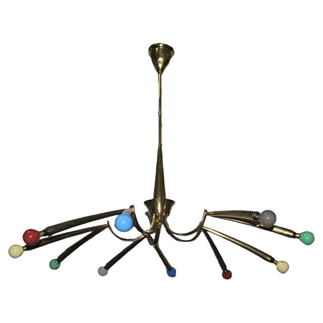 Chandelier by Oscar Torlasco for Lumi Milano, 1950s For Sale