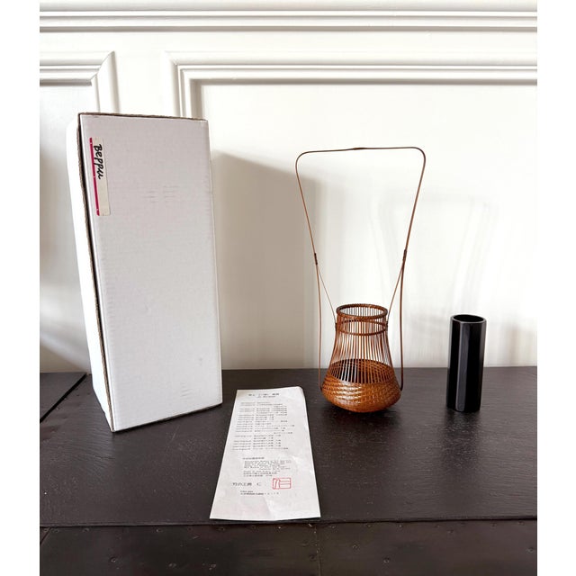 Japanese Woven Bamboo Ikebana Basket by Jin Morigami For Sale In Atlanta - Image 6 of 13