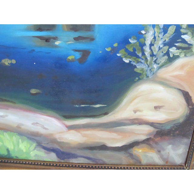 Paint Signed Attributed to Arthur Lismer Framed River Landscape Surreal Oil Painting For Sale - Image 7 of 8