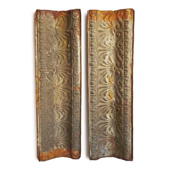 Old tin crown moulding architectural fragments. Beautiful intricate detail. Each slightly unique with signs of age and...