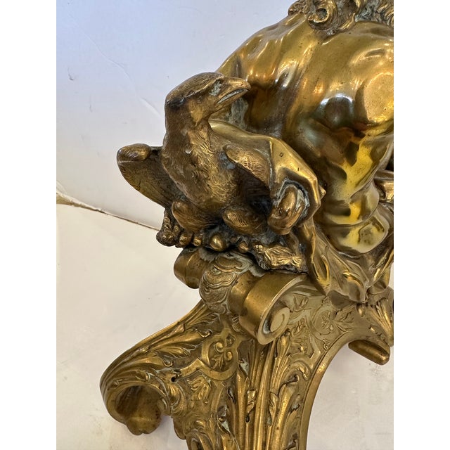 Antique Bronze Figural Andirons -a Pair For Sale - Image 15 of 16