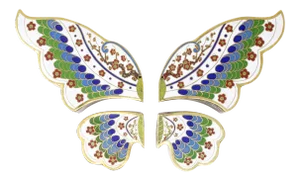Vintage 4-Piece Cloisonné Butterfly Boxes - Set of 4