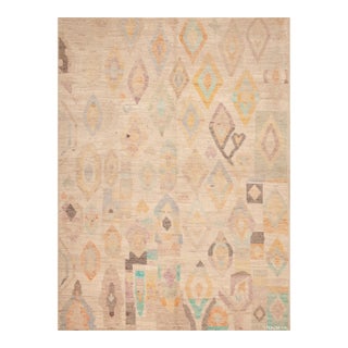 Nazmiyal Collection Small Modern Geometric Wool Rug For Sale