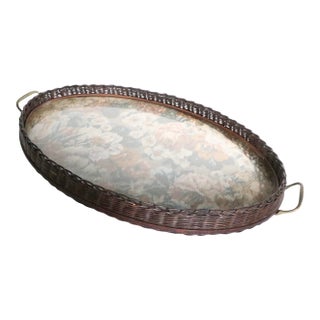 Victorian Wicker Serving Tray For Sale