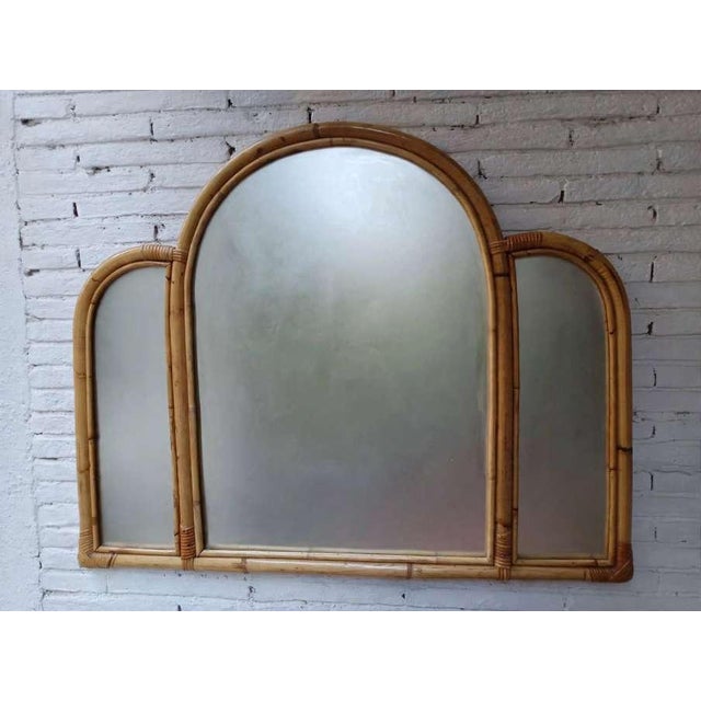 Vintage Bohochic Bamboo Mirror, 1970s For Sale - Image 4 of 7
