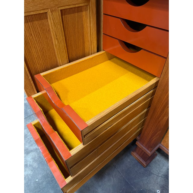 1970s Custom Handcrafted Arts & Crafts Revival Sideboard With Fold-Out Top and Lined Drawers – Brunner Cabinet Shop, San Francisco For Sale - Image 12 of 17