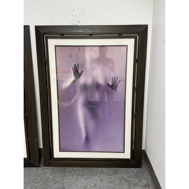 Contemporary Male + Female Blurred Figural Prints, Framed, Pair For Sale - Image 10 of 12