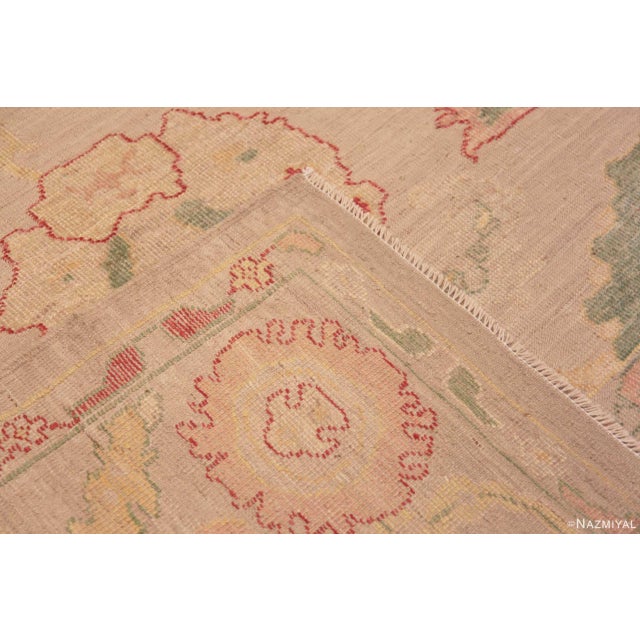 Decorative Modern Large Scale Turkish Oushak Design Room Size Area Rug For Sale In New York - Image 6 of 6