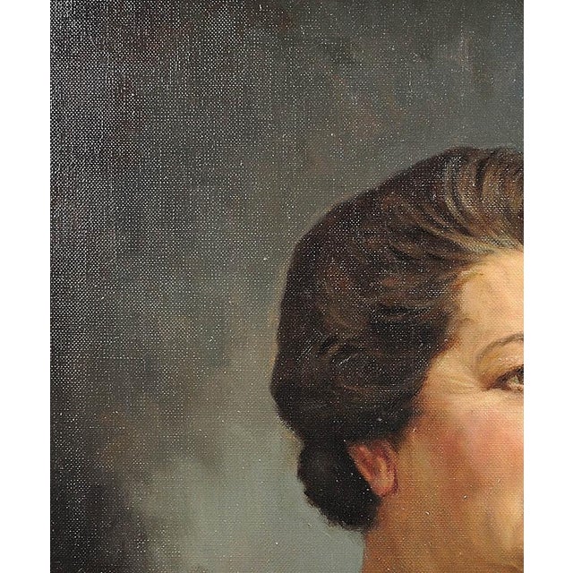 Howard Barron, Katherine Merry Nee Horstmann, Director of Horstmann Gear Company, 1946, Oil on Canvas For Sale - Image 7 of 18