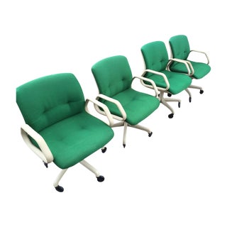 Vintage Steelcase Green Office Chairs - Set of 4 For Sale