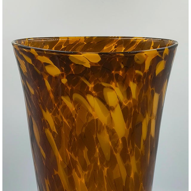 1970s Italian Murano Hand-Blown Glass Leopard Pattern Flared Vase For Sale In Detroit - Image 6 of 7