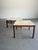 Mid Century Modern Rosewood and Travertine Top Coffee Table and Side Table Set attributed to Gillis Lundgren for Ikea...