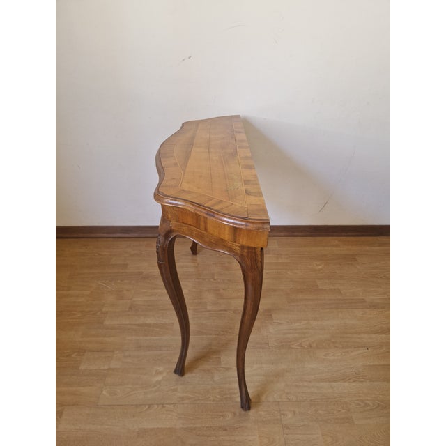 1940s Louis XV Walnut Console Table, 1940s For Sale - Image 5 of 18
