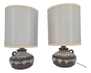 Fat Lava Style Ceramic Table Lamps, West Germany, 1970s, Set of 2