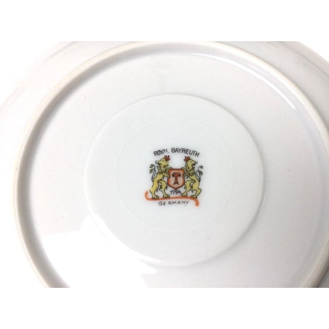 Ceramic Mid 20th Century Royal Bayreuth China White with Cobalt & Gilt Border Cups & Saucers - Set of 8 For Sale - Image 7 of 8