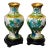 Pair of Mid 20th Century Chinese Cloisonné Vases Enjoyable Investment Blue/Lavender Blooms For Sale
