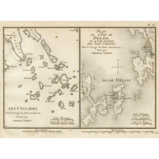 Antique Maps of the Cyclades and Delos from Ambroise Tardieu, 1825 For Sale