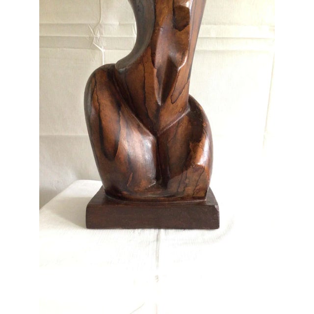 Brown 1960s Cubist Figural Female Table Lamp For Sale - Image 8 of 11