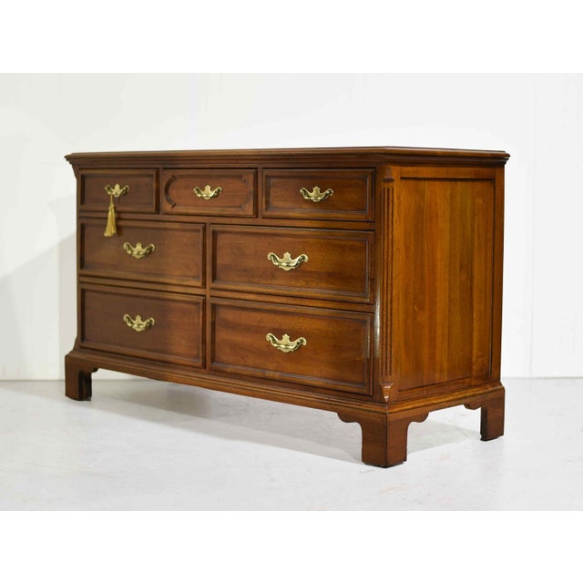 Chippendale Mid Century Georgian Chippendale Lowboy by Davis Furniture of Nashville Tn For Sale - Image 3 of 14