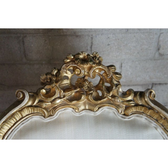 French 8 Antique Swedish 18th Century Baroque French Louis XV Rococo Gilt Dining Chairs For Sale - Image 3 of 10