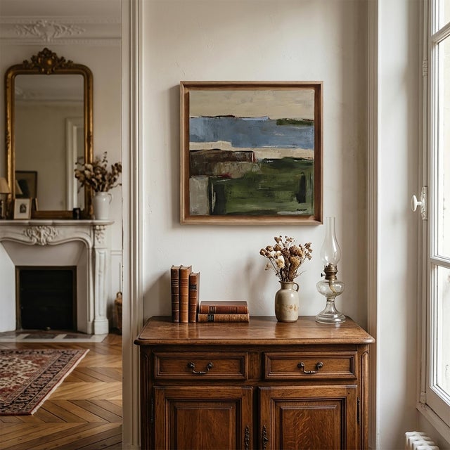 Geography of the Shores, Contemporary Abstract Landscape Oil Painting, Framed by Sophie Dumont For Sale - Image 11 of 11
