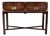 Mahogany Campaign Style Two Drawer Console Table For Sale