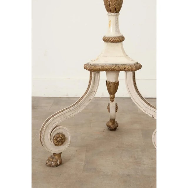 French 20th Century Painted Parcel Gilt Torchère For Sale - Image 9 of 12