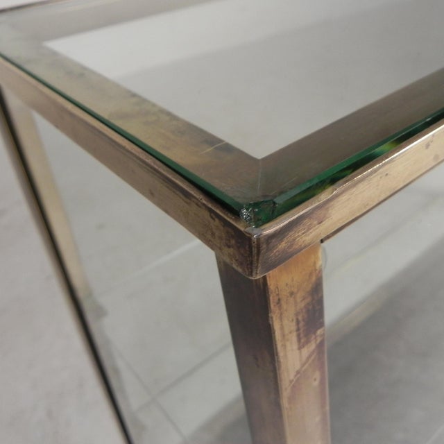 Glass Counter Display Case with a Brass Frame and Glass Shelves, 1930s For Sale - Image 16 of 18