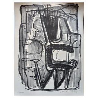 Andre Bloc, Large Abstract Composition, 1970s, Lithograph on Arches Paper For Sale