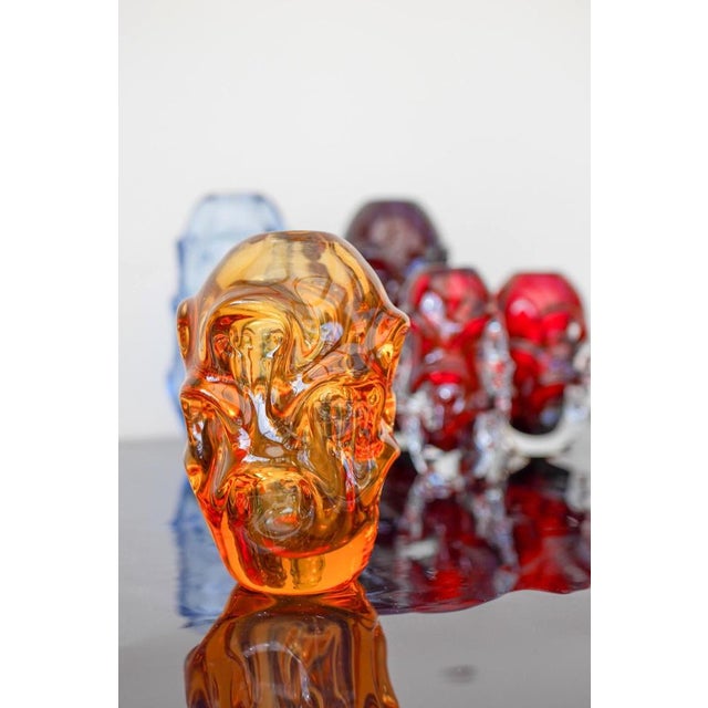 Orange Crystal Vase by Börne Augustsson for Åseda For Sale - Image 6 of 17