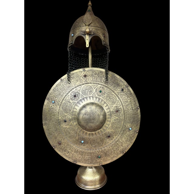 Turkish Brass Calligraphy Helmet Shield Set For Sale - Image 12 of 18