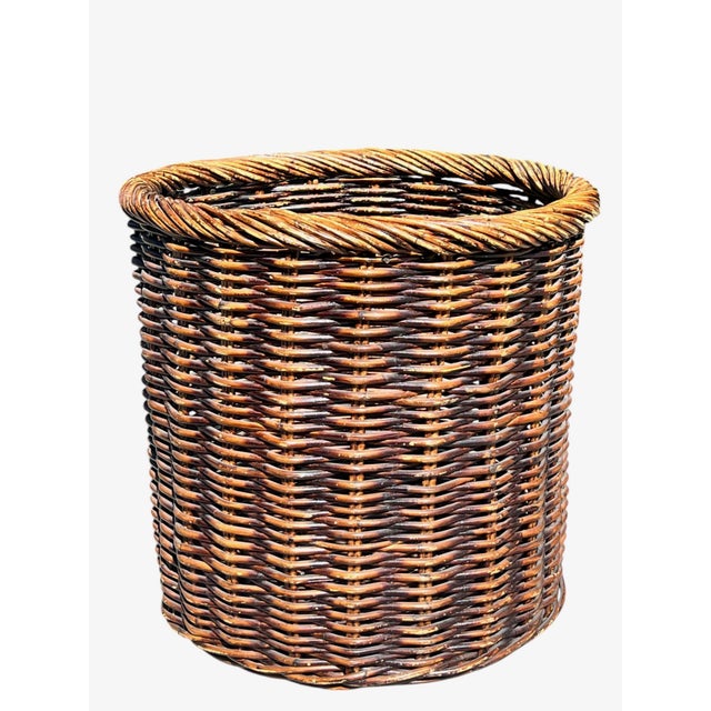 Large Vintage Italian Basket for Hamper or Tree For Sale - Image 4 of 9