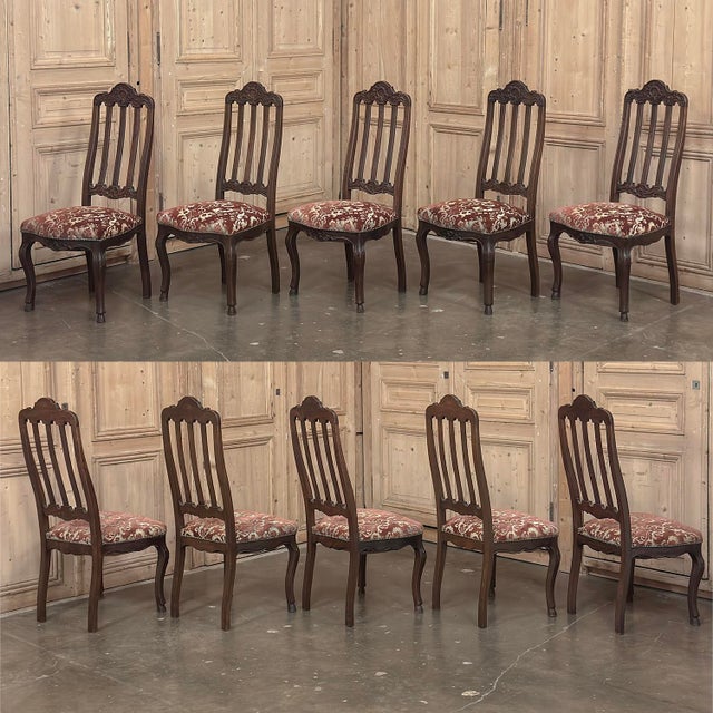 Early 20th Century Set of 12 Antique Country French Regence Style Dining Chairs Includes 2 Armchairs For Sale - Image 5 of 18