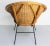 Black French Wicker Shell Armchair on Metal Base, 1960s For Sale - Image 8 of 9