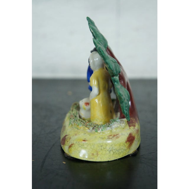 Antique Mid 19th Century Dudson English Staffordshire Pearlware Bocage Shepherd Figure For Sale - Image 4 of 13