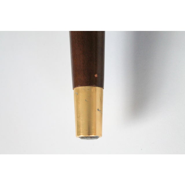 Mid-Century Sewing Basket Stool With Tapered Wooden Legs For Sale - Image 12 of 15