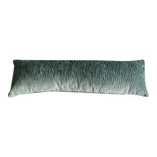 Textured Seafoam Lumbar Pillow For Sale