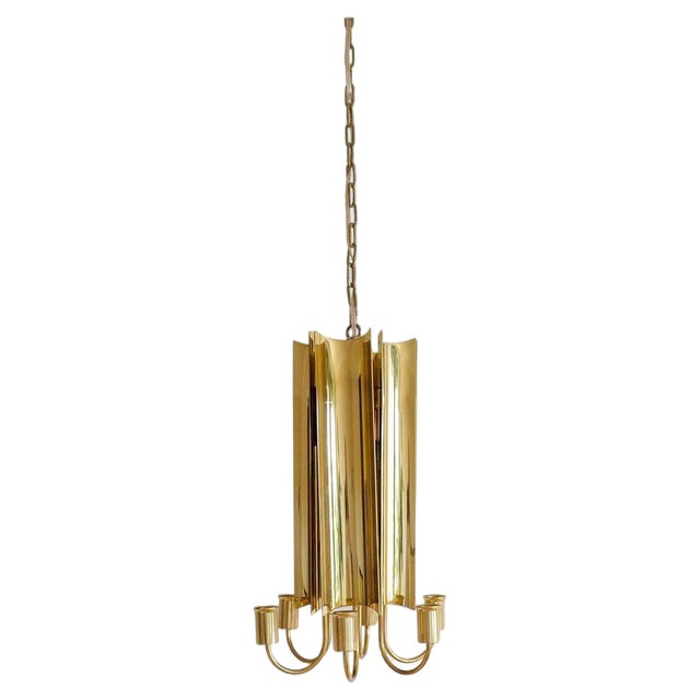Reflex Pendant Light in Brass by Pierre Forssell for Skultuna, Sweden, 1960s For Sale