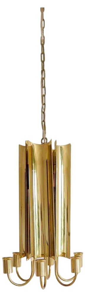 Reflex Pendant Light in Brass by Pierre Forssell for Skultuna, Sweden, 1960s
