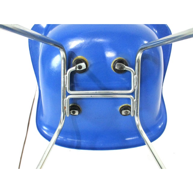 Eames Blue Arm Shell Chair by Herman Miller For Sale - Image 10 of 13