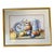 Spanish Still Life Watercolor on Paper Gold Frame For Sale