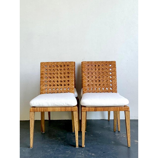 Vintage Woven Cane Dining Chairs - Set of 4 For Sale - Image 14 of 18