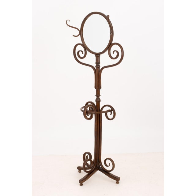 1900 - 1909 Thonet Mirrored Bentwood Hall Stand, Circa 1900 For Sale - Image 5 of 8
