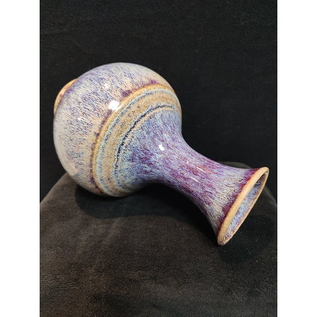 Chinese Ceramic Vase Jun Ware Flambé Glaze Porcelain Vase For Sale - Image 10 of 11